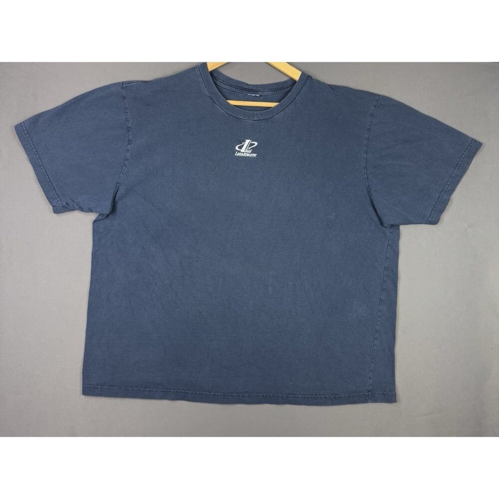 Vintage Logo Athletic Mid Logo Navy Blue Faded Shirt Rare Sportswear Gym Rare